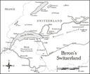 Map showing places visited by Byron in Switzerland.