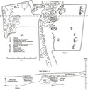 Site plan and section from archaeological excavation in the Ionian Islands.