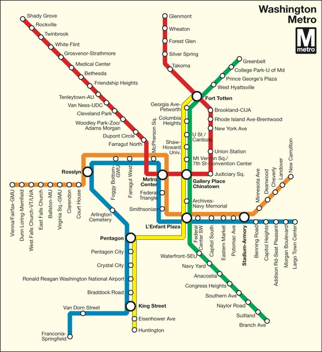 Plan of the Washington Metro.